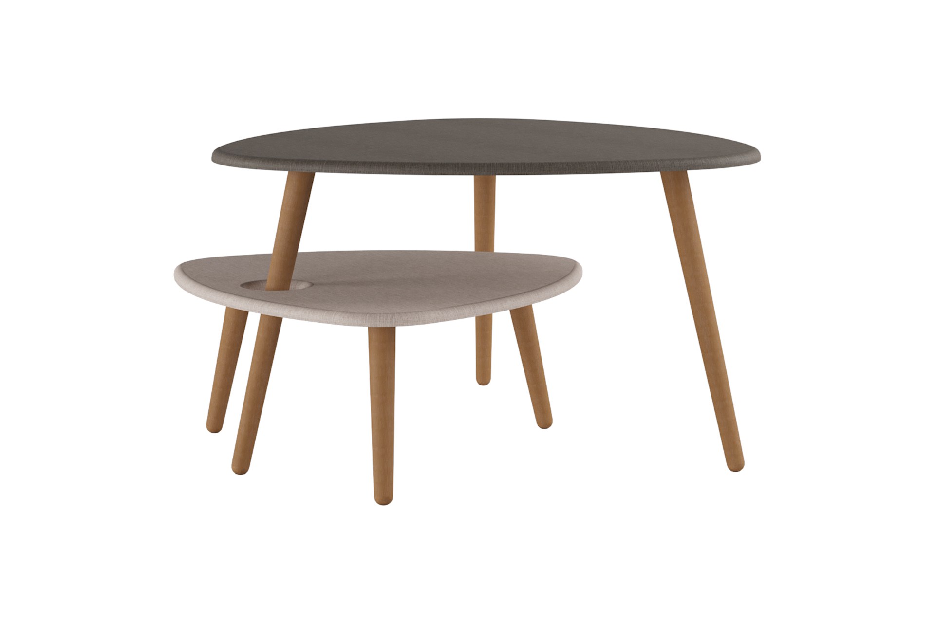 Стол журнальный КАЛИФОРНИЯ МЕБЕЛЬ Стилгрей Серый лен Бежевый лен - фото 2