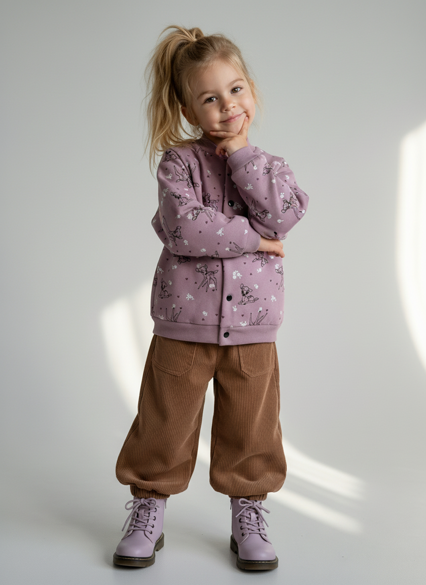 Изображение товара Толстовка YOULALA для девочек 98 теплая свободная из футера