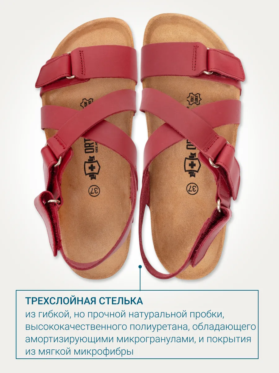 Сандалии ORTMANN 7.16.2/рубиновый - фото 6