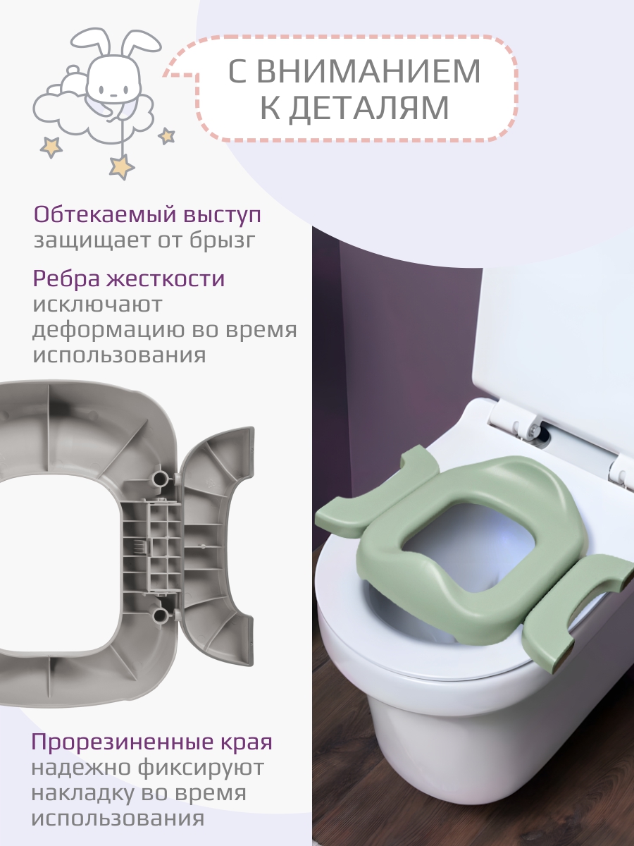 Накладка на унитаз KidWick Square Дорожный серый - фото 3