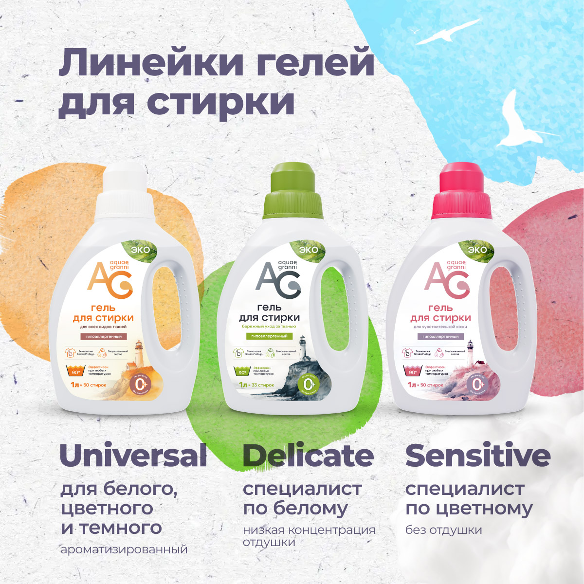 Гипоаллергенный ЭКО гель Aquae Granni "Universal" 0+ универсальный, для стирки детского белья - фото 7