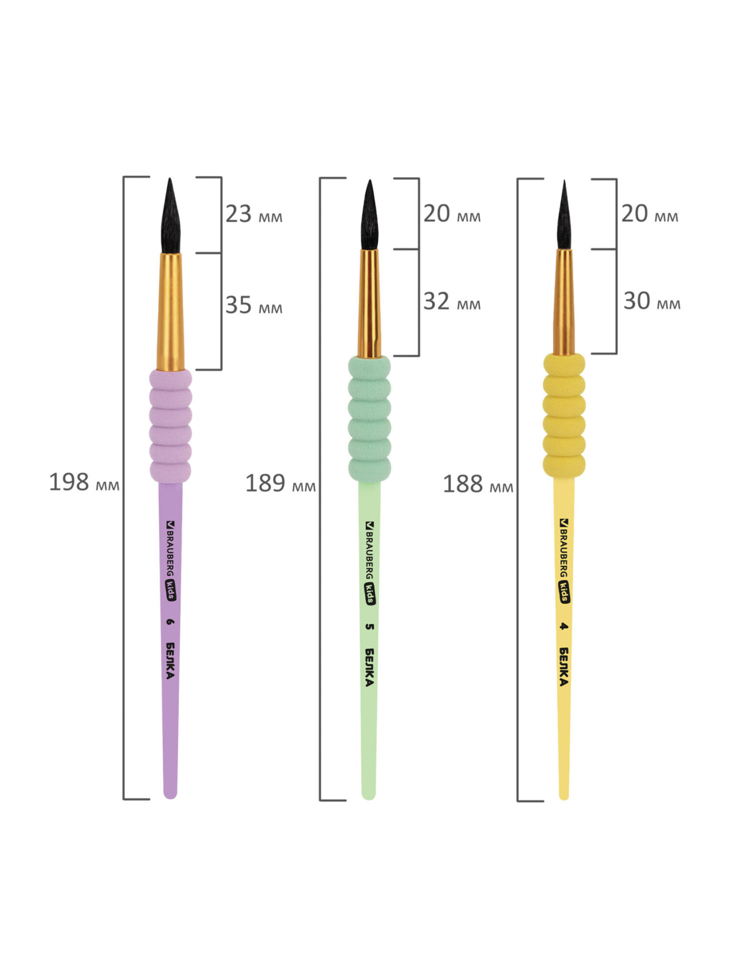 Кисть Brauberg 6 шт. (белка) - фото 10