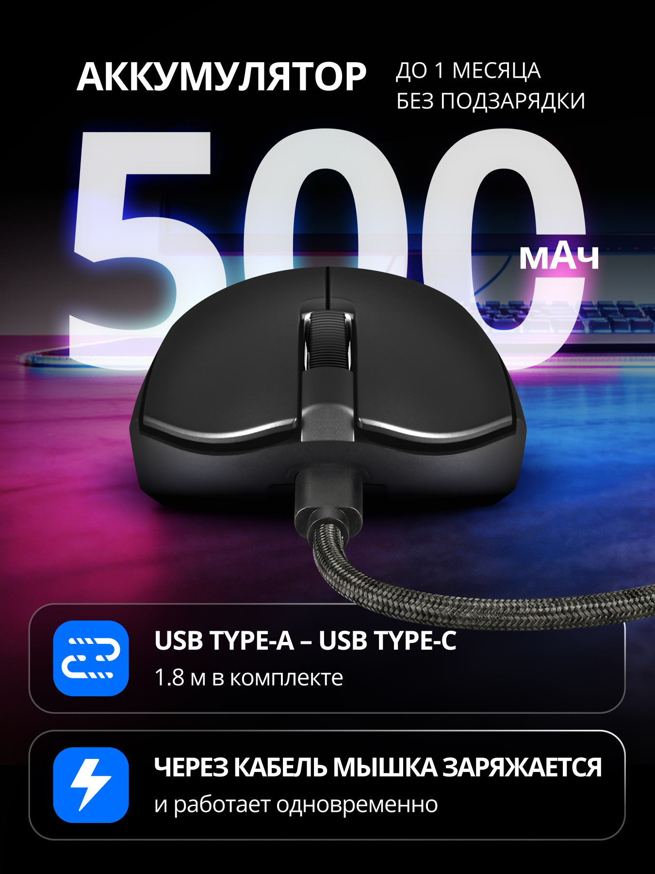 Беспроводная игровая мышь SVEN RX-G970W с ПО, 100-30000 DPI (точек на дюйм) - фото 5
