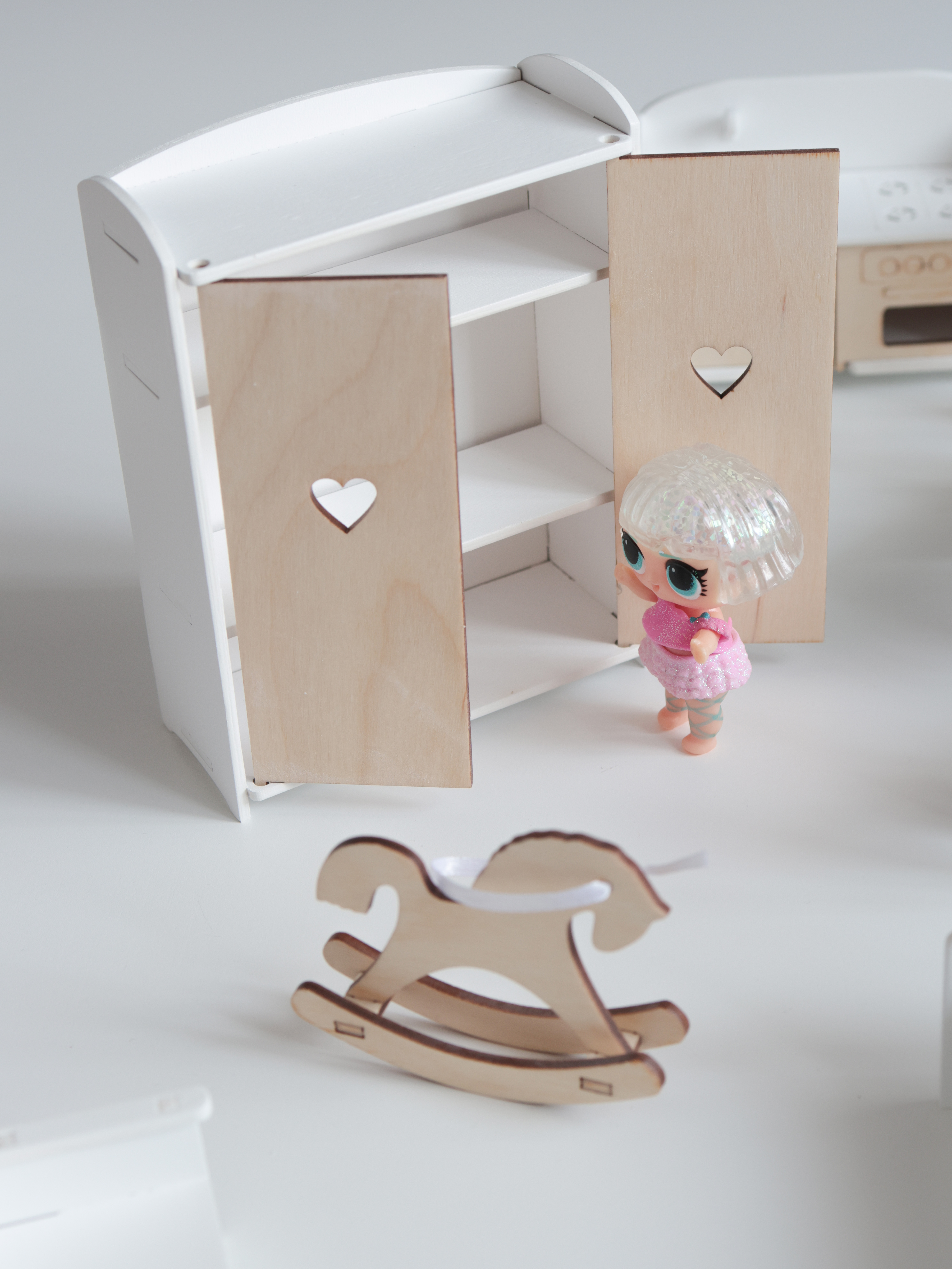 Аксессуар для кукол LittleWoodHome диван, качели, кровать, кухня, шкаф, стул, люлька, кукольный интерьер 9000 - фото 13