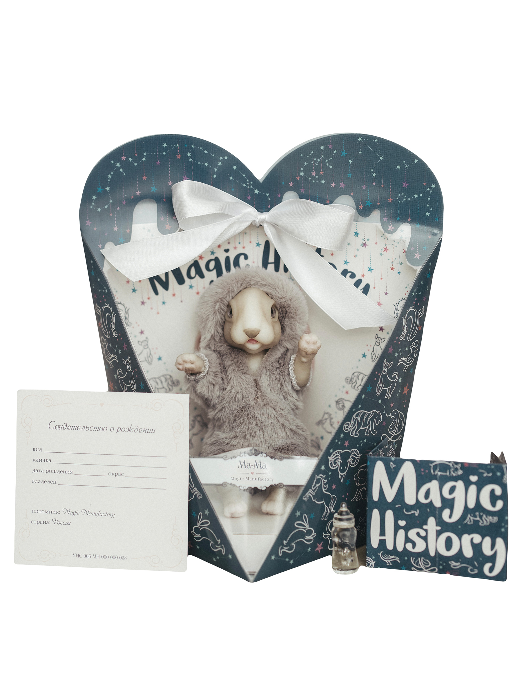 Кукла мини Magic Manufactory Magic history Зайчонок серый высота 15 см 4631169404154 - фото 4