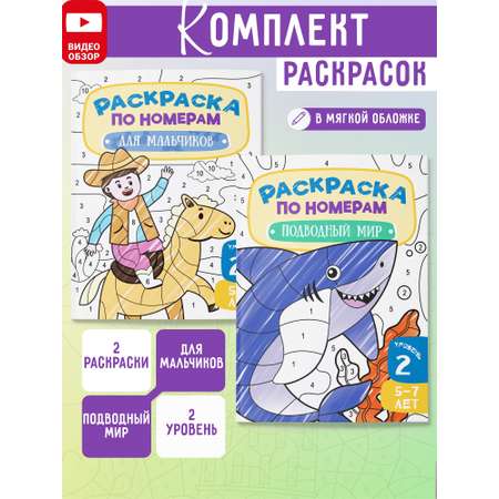 Комплект Раскраски по номерам Харвест для мальчиков 2 шт
