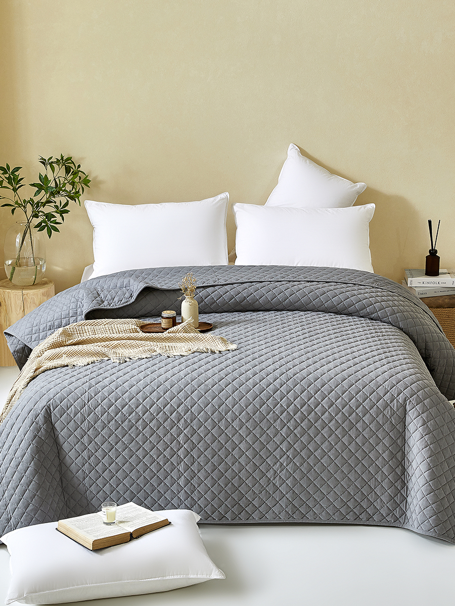 Покрывало Theodora вельвет серый 180 x 220 см - фото 2