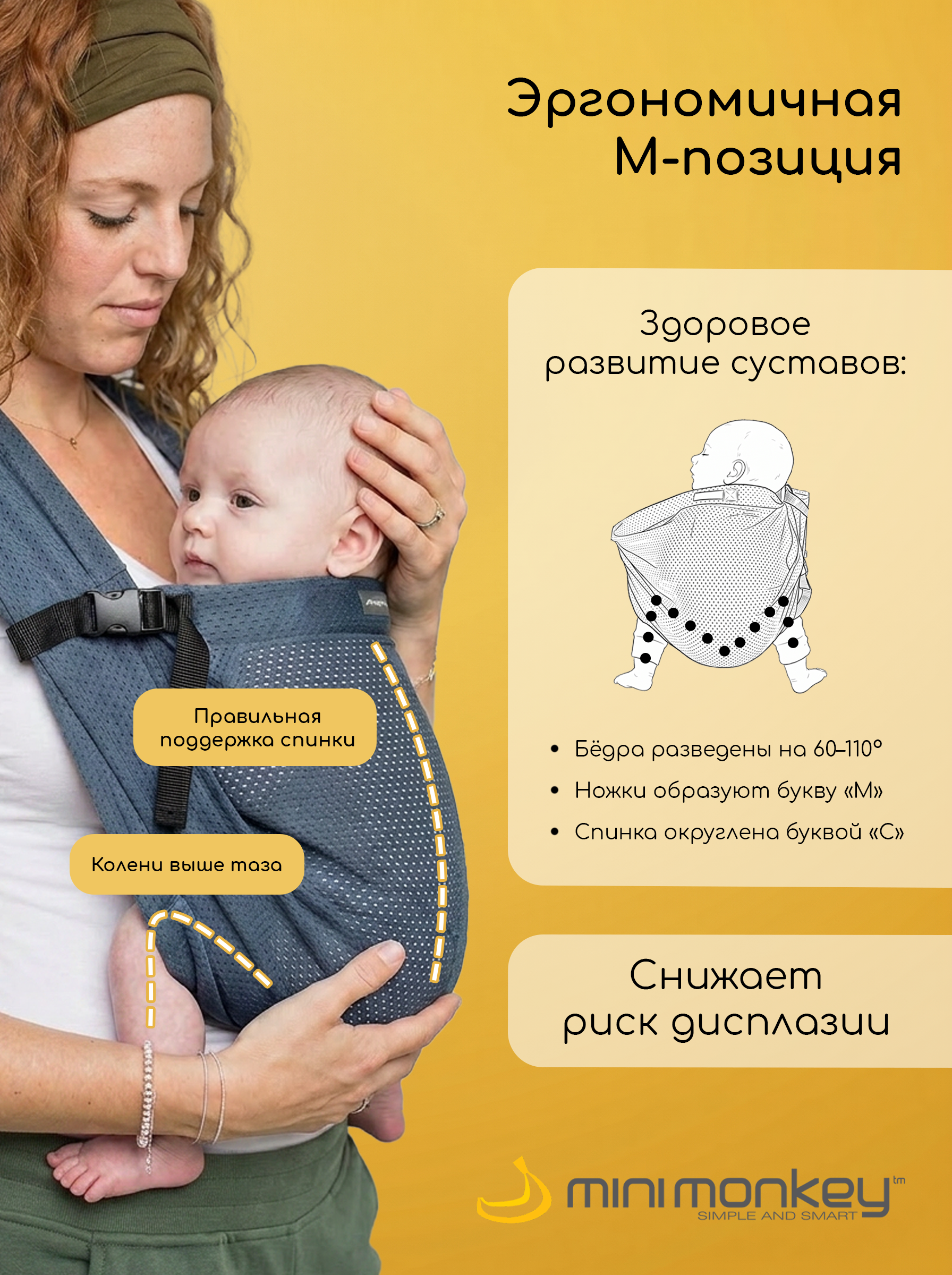 Слинг MiniMonkey Синий - фото 3