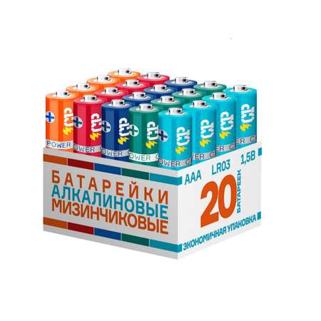 Батарейки алкалиновые CRAZYPOWER MIX ААA LR03 Мизинчиковые 20 шт LR03MIX-P20