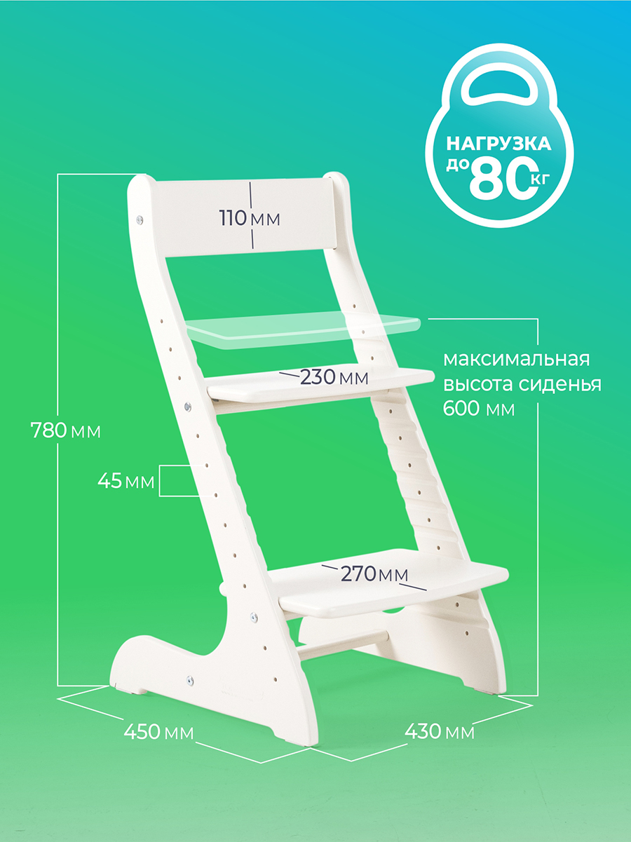 Стульчик для кормления Конёк Горбунёк Стандарт белый - фото 9