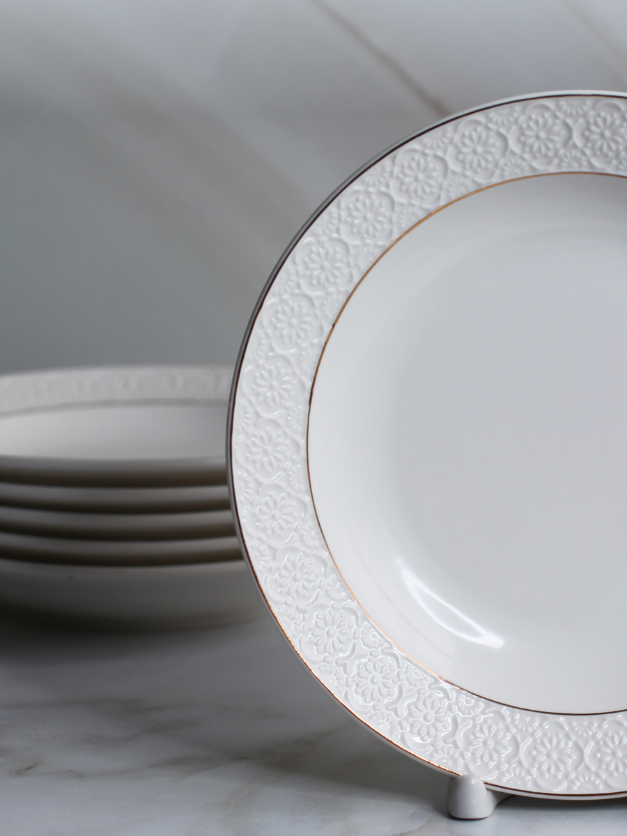 Набор суповых тарелок Balsford фарфоровых 300 мл 6 штук белые с золотом - фото 4