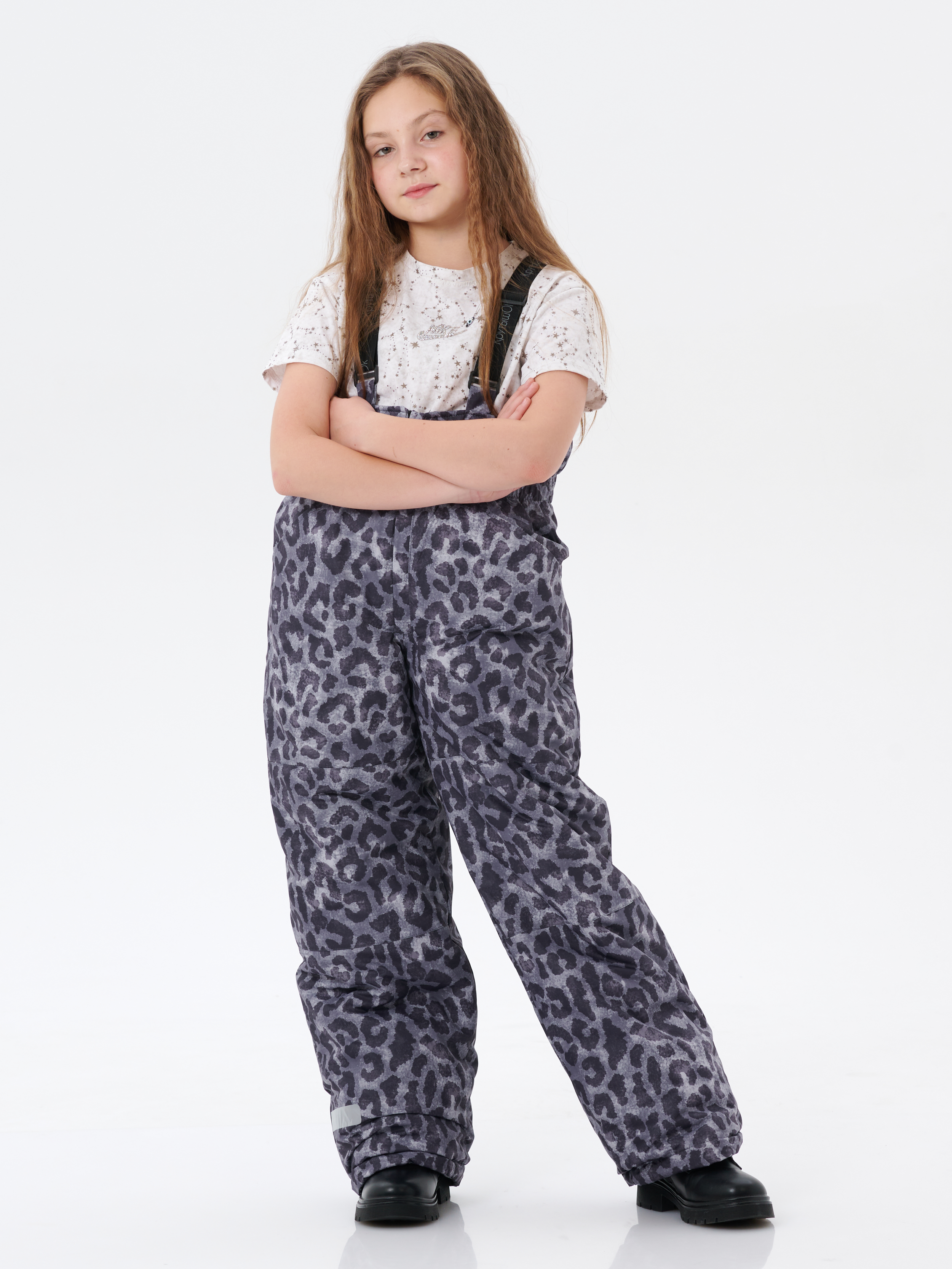 Брюки утепленные КрутышОк Т-067 серый леопард - фото 15