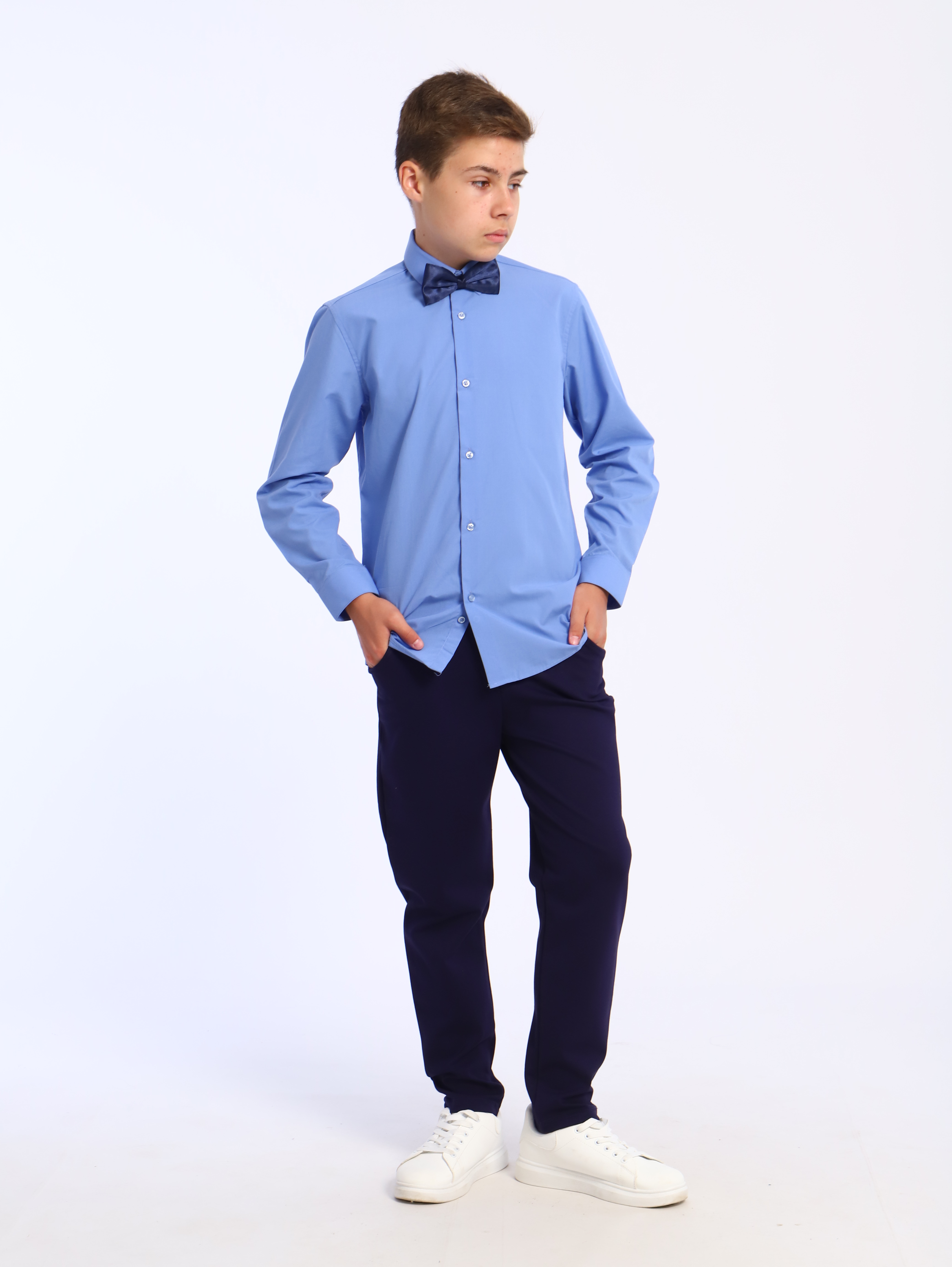 Рубашка ЛАДОШКИ Рубашка Школьник светло-синий - фото 7