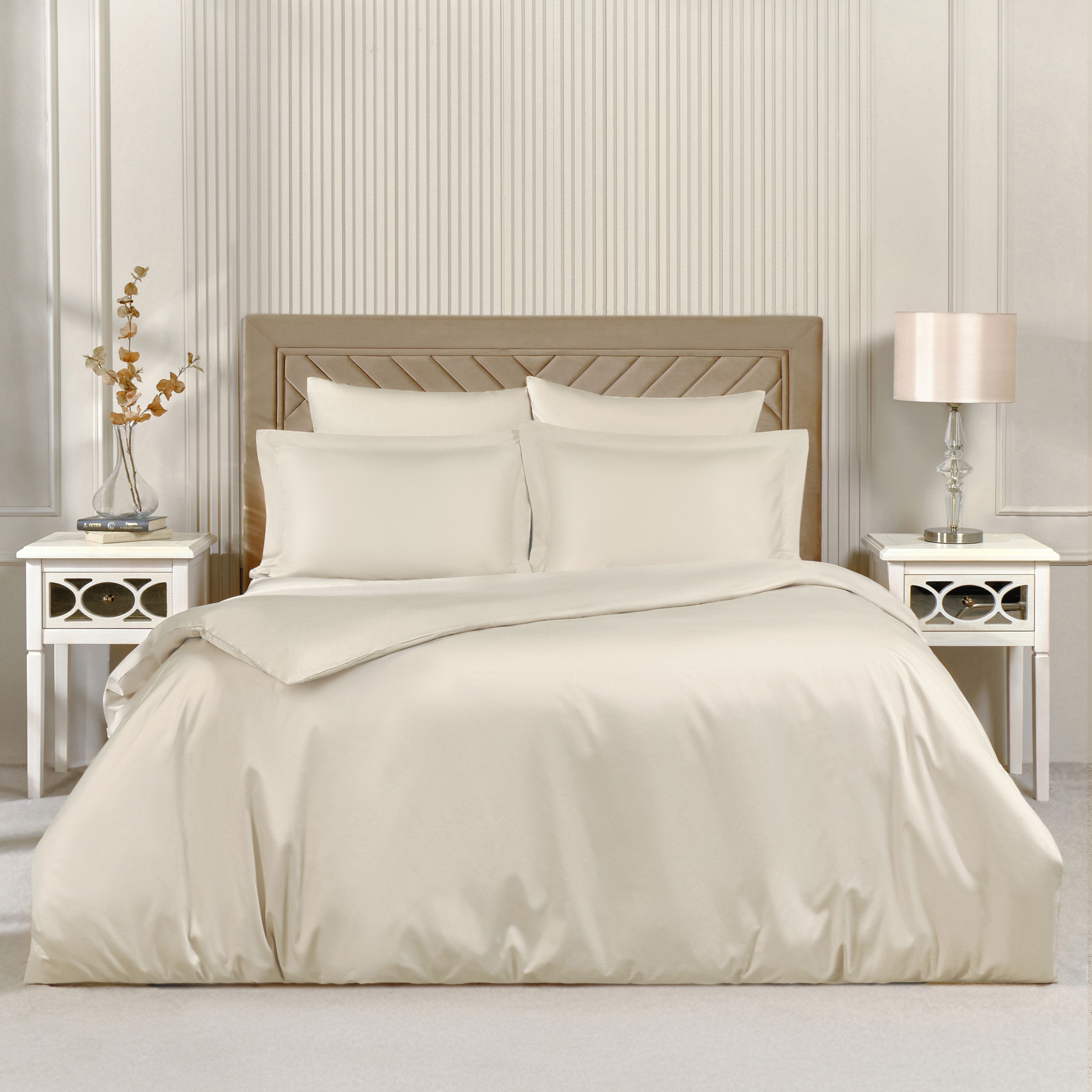 Постельное белье Arya Home Collection семейное с 2 пододеяльниками Arya Vip сатин - фото 1