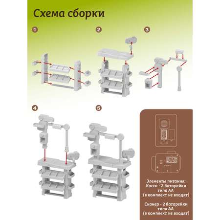 Игровой набор AMORE BELLO прилавок, касса, продукты, тележки и корзинки