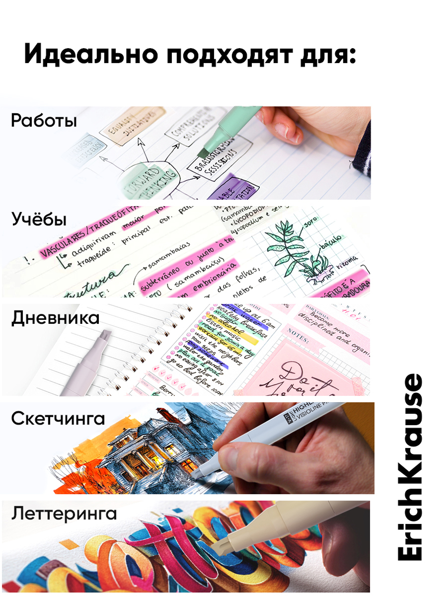 Текстовыделители ErichKrause 4 шт. - фото 5