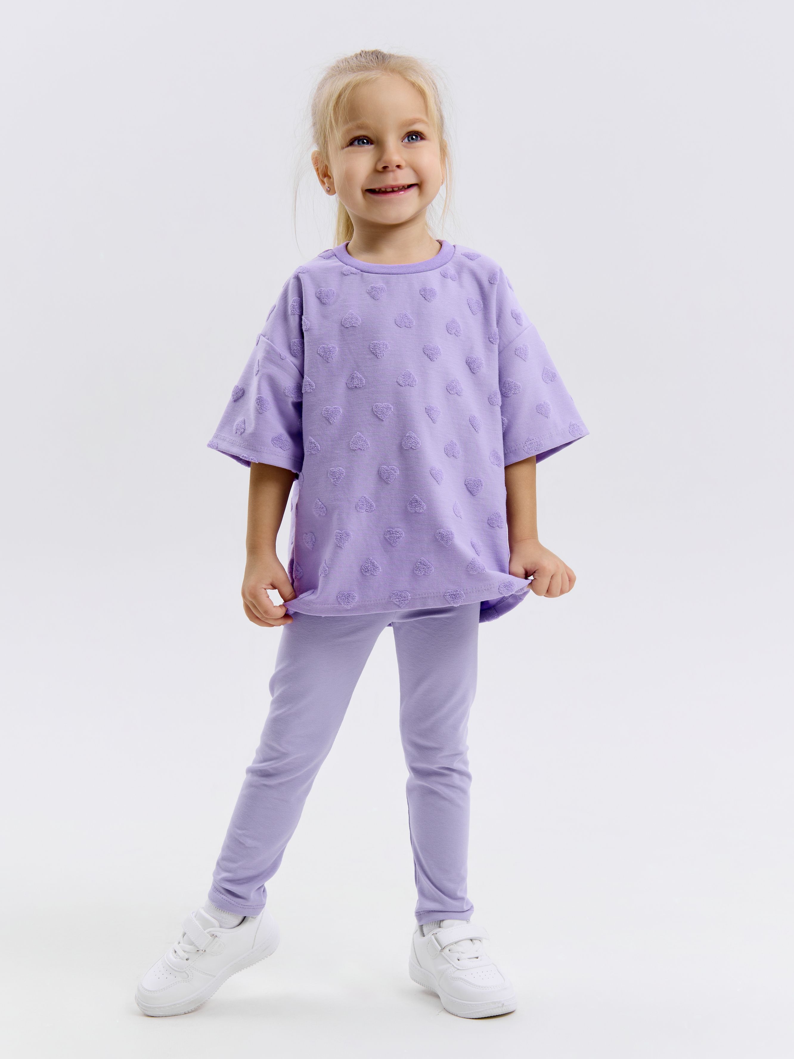 Футболка и леггинсы LEVA костюм_Томми_сиреневый - фото 1