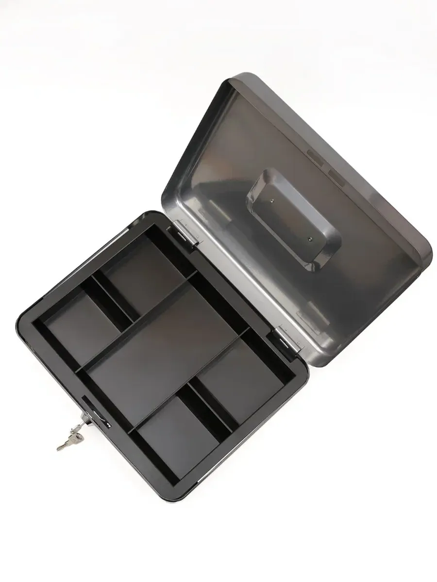 Денежный ящик AXLER металлический кэшбокс коробка с замком и ключом для хранения - фото 7