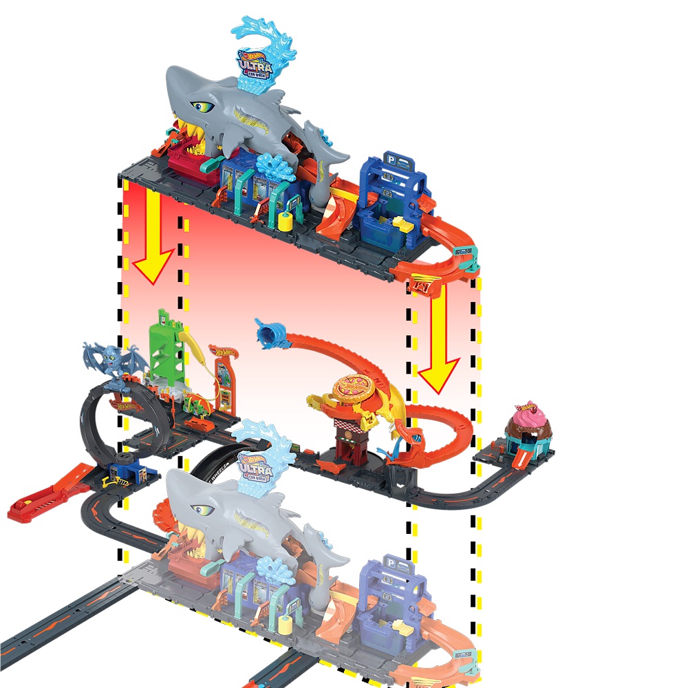 Автомойка Hot Wheels city ultra shark car wash HTN82 - фото 9