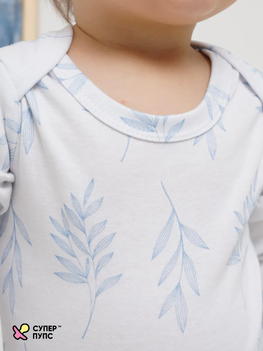 Боди 3 шт Супер Пупс нбр/3пр/бд/sk20/синийлисточкиветочки - фото 15