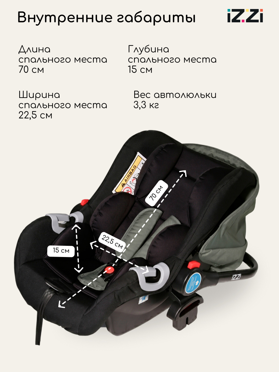 Коляска трансформер iZZi Универсальная зеленый - фото 10