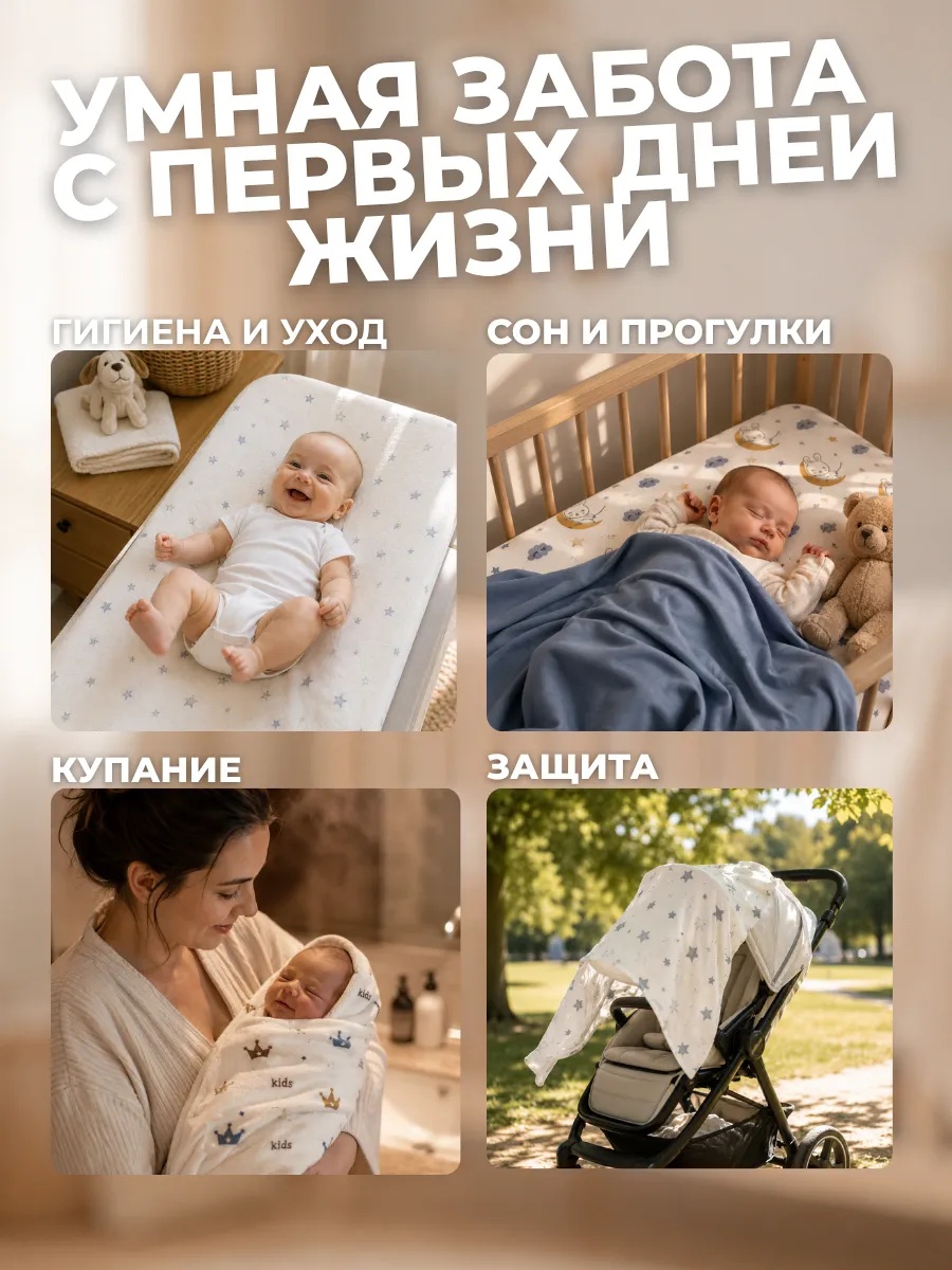 Пелёнка Bestroni 90х100 см 4 шт. - фото 6