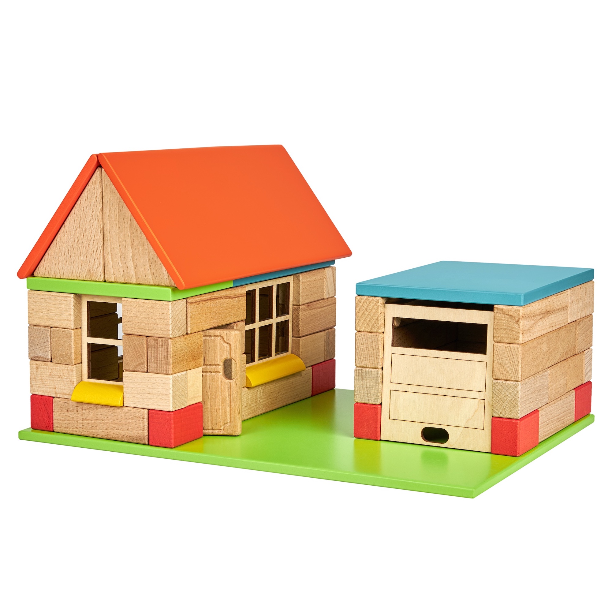 Конструктор WOOD BLOCKS Домики 4в1 деревянный 90 дет. - фото 11