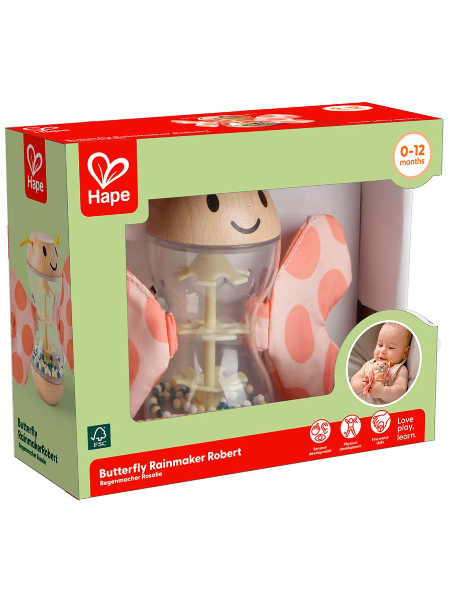 Игрушка Hape погремушка Бисерный дождь Бабочка - фото 8