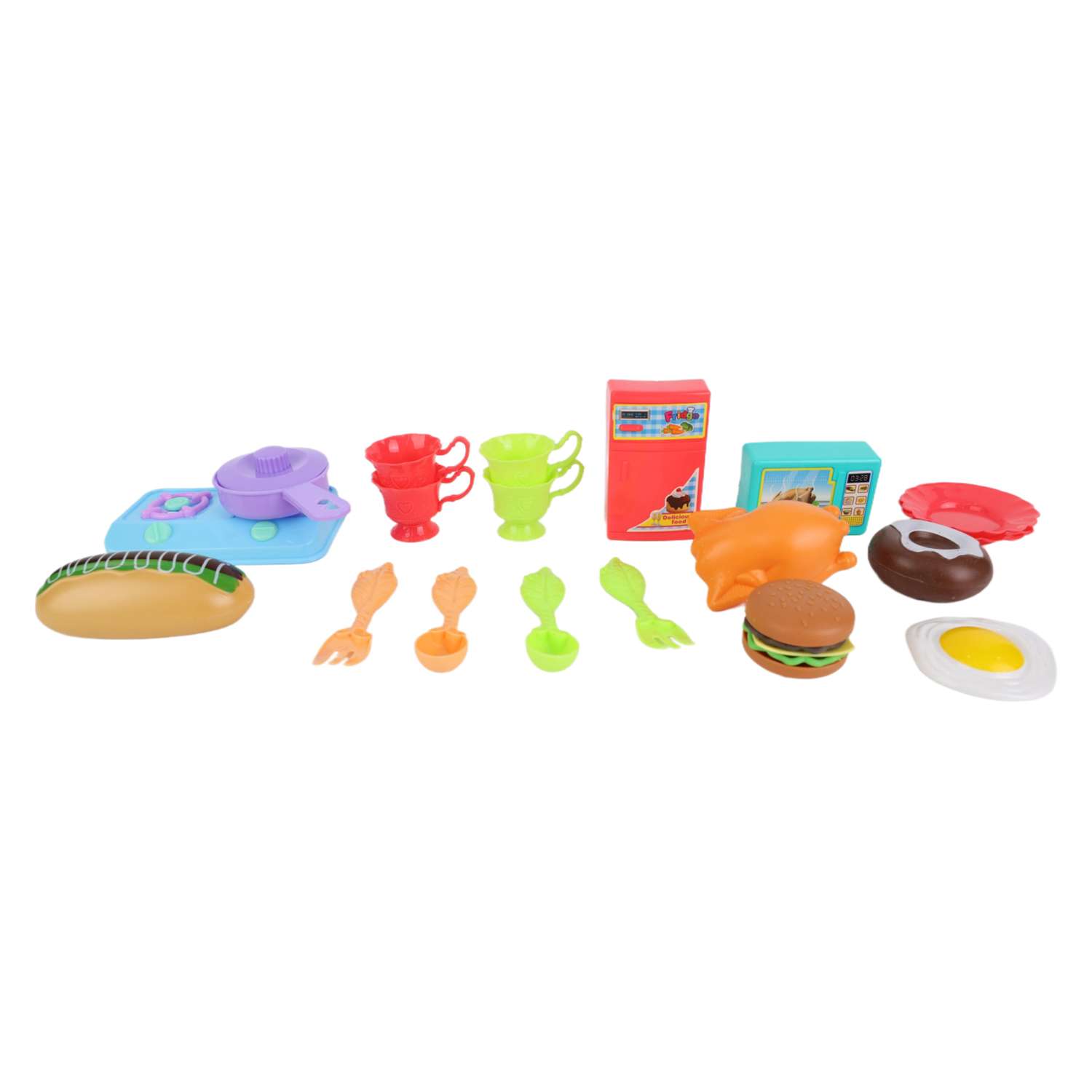 Игрушка . холодильник, микроволновка, посуда, плита, продукты - фото 1