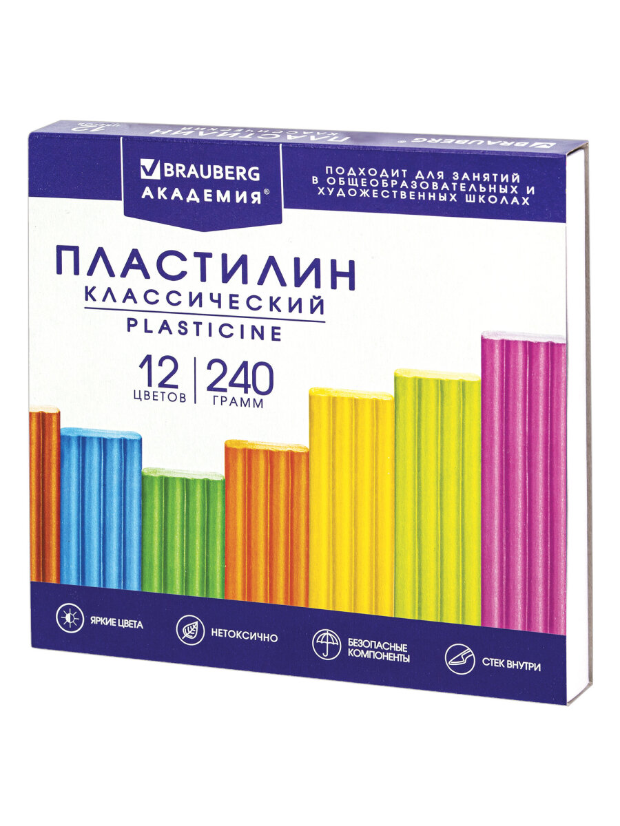 Пластилин Brauberg 12 цв. - фото 1