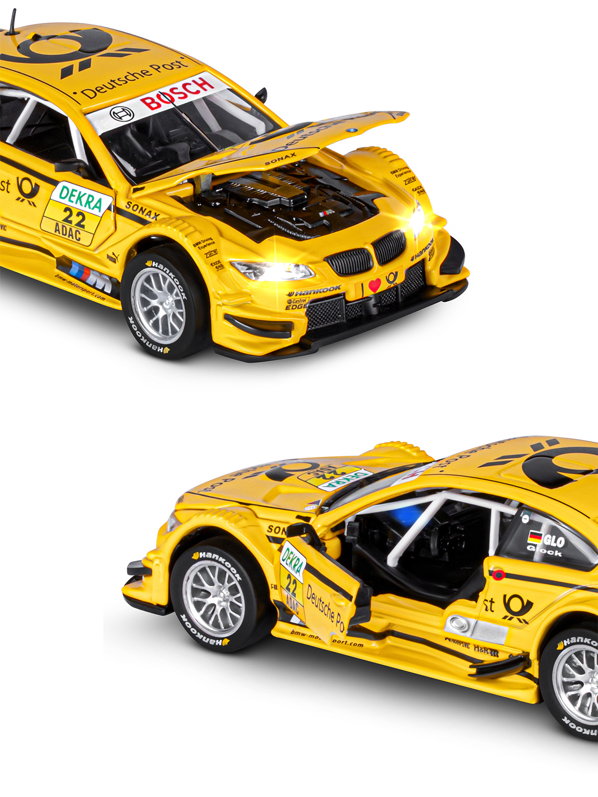 Автомобиль АВТОпанорама BMW M3 DTM 1:32 JB1251303 - фото 9