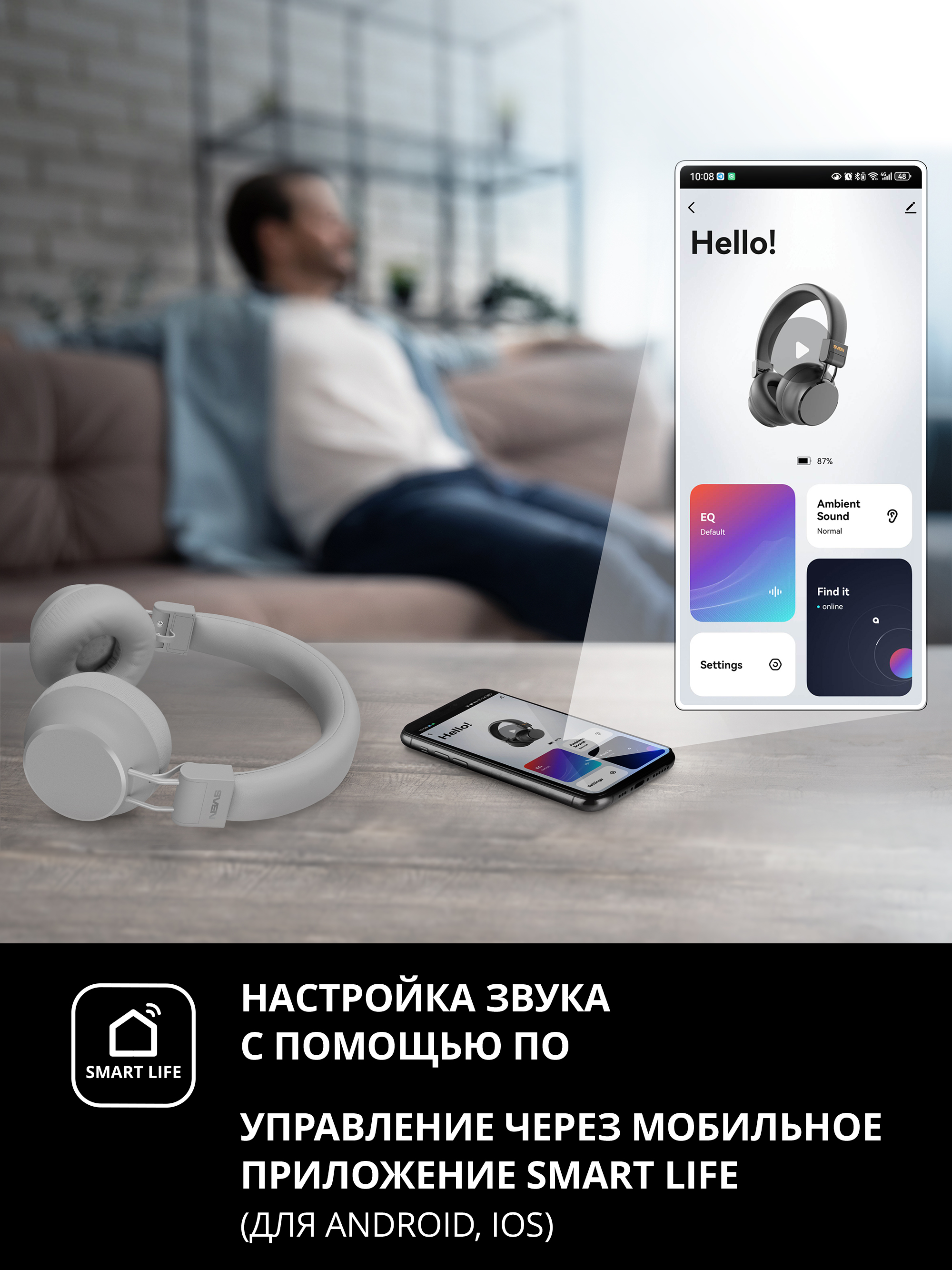 Наушники накладные SVEN AP-B710MV - фото 6