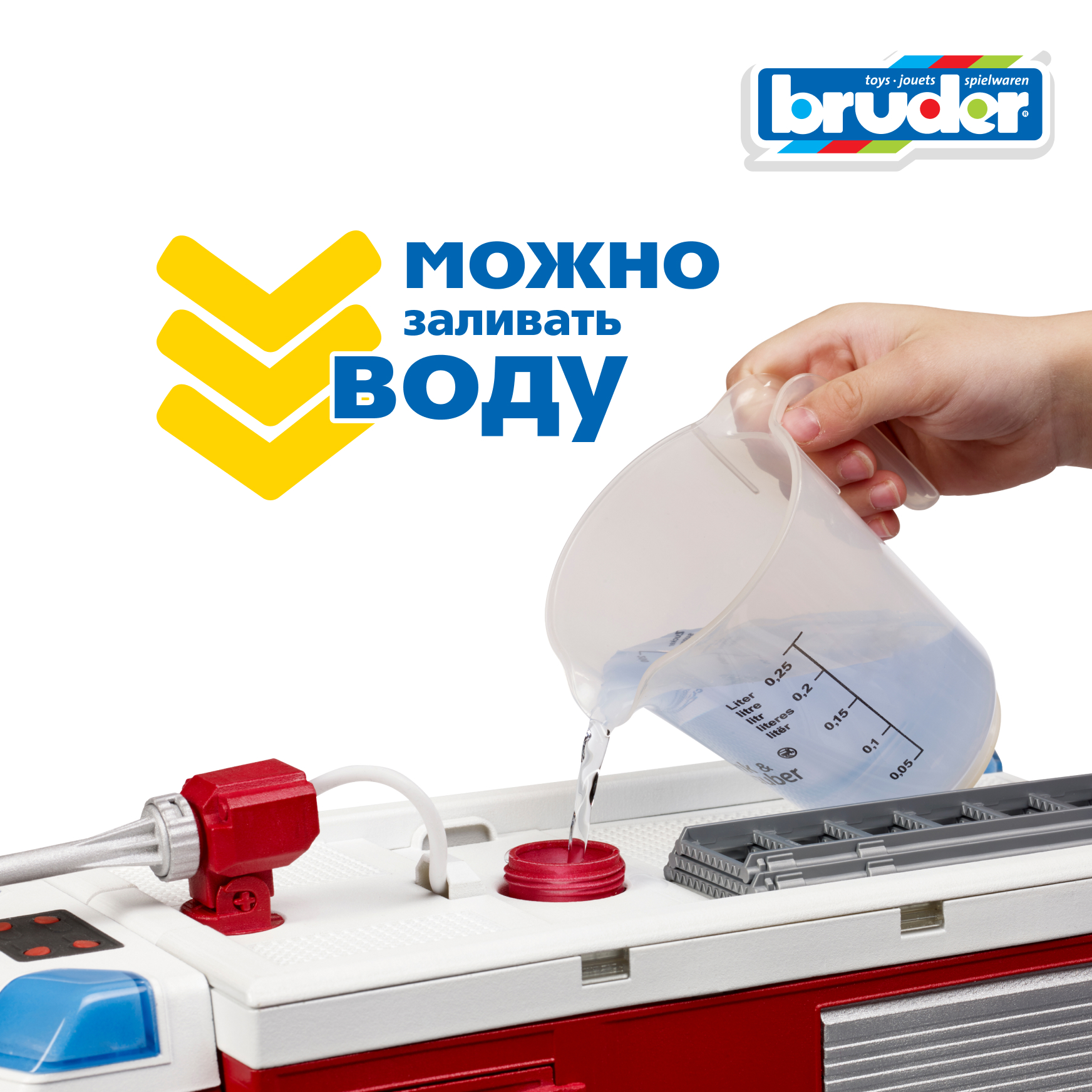 Пожарная машина Bruder Mercedes (свет, звук) 1:16 02-680 - фото 3