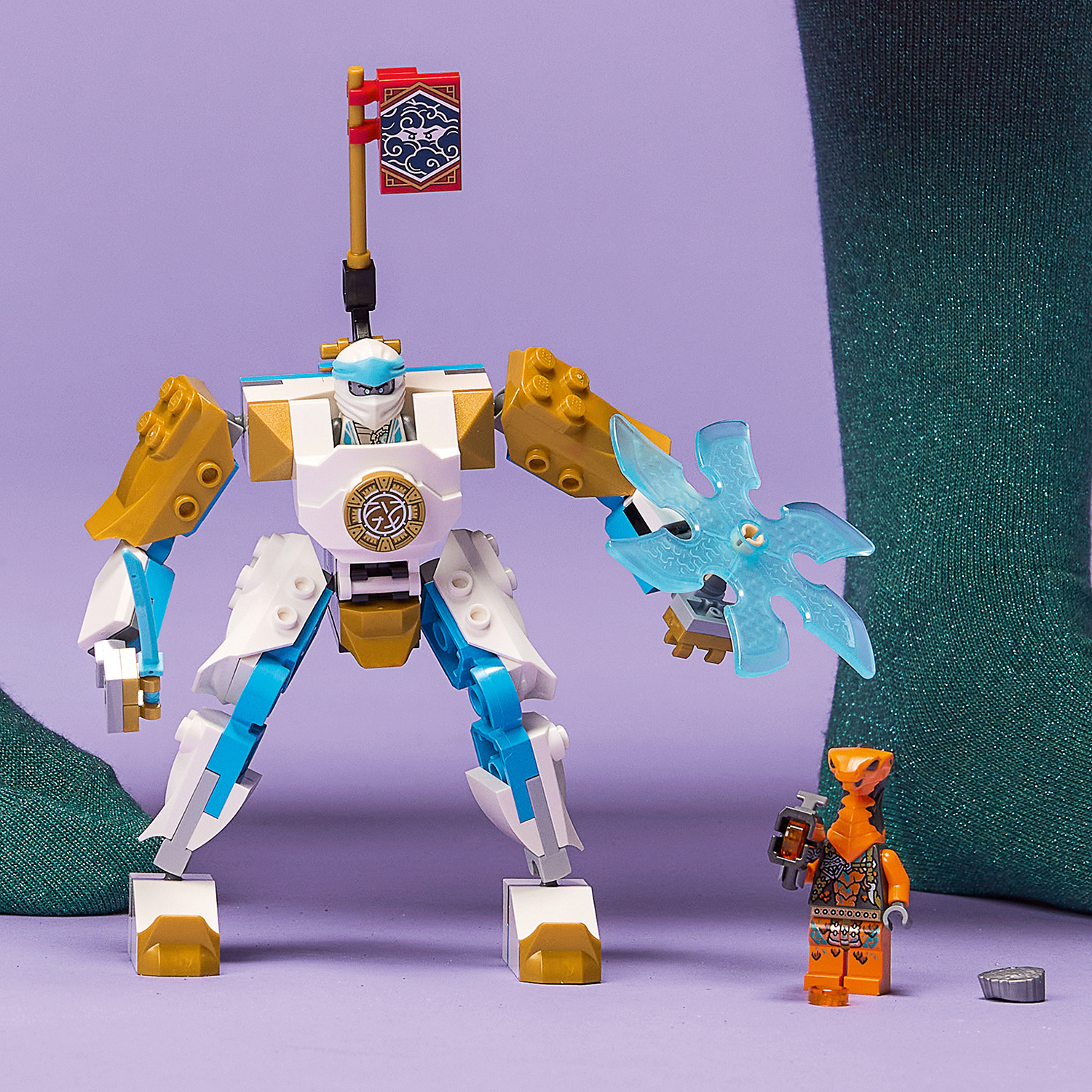Конструктор LEGO NINJAGO Могучий робот ЭВО Зейна 95 дет. - фото 7