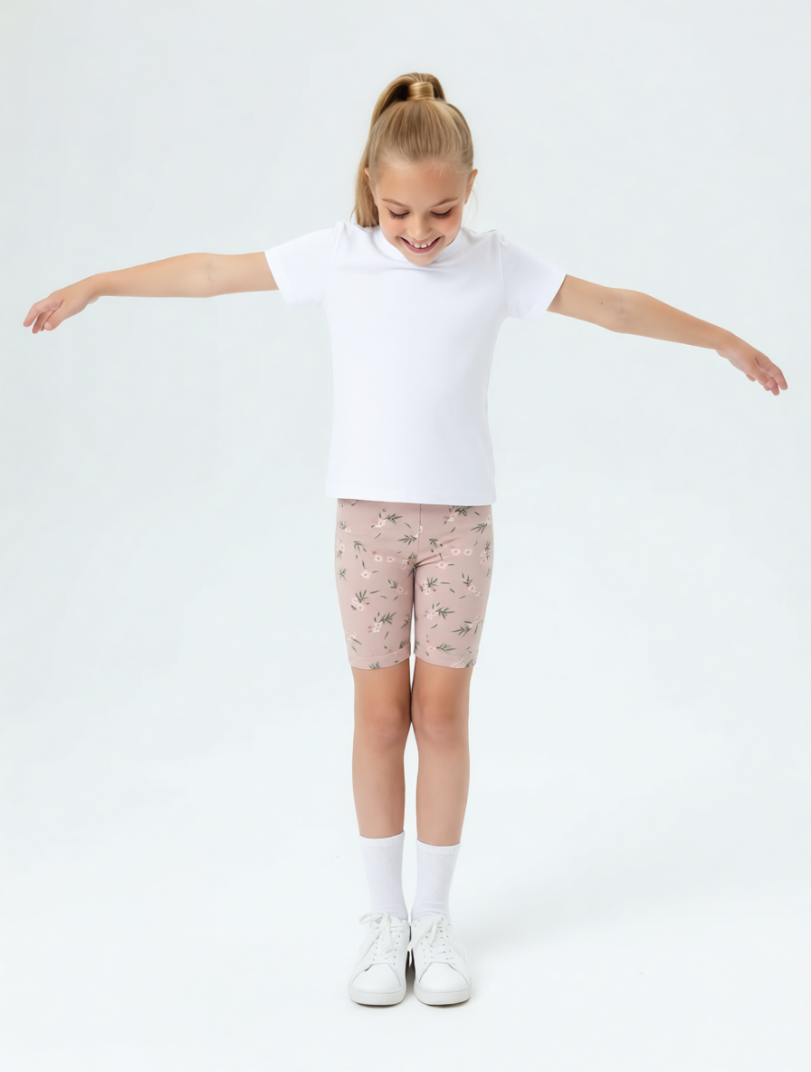 Велосипедки Персона Junior Сказочные цветы бежевые - фото 3