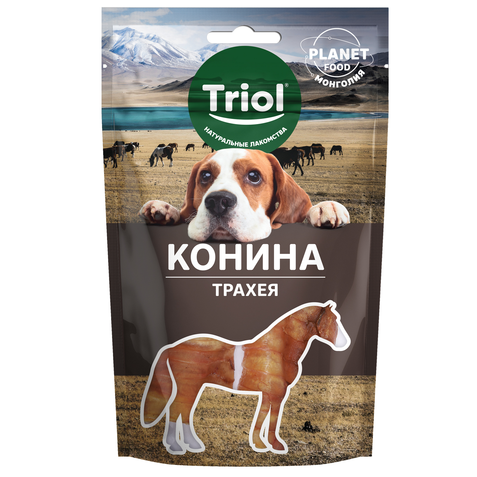 Лакомство для собак Triol 40г Трахея конская серия PLANET FOOD - фото 1