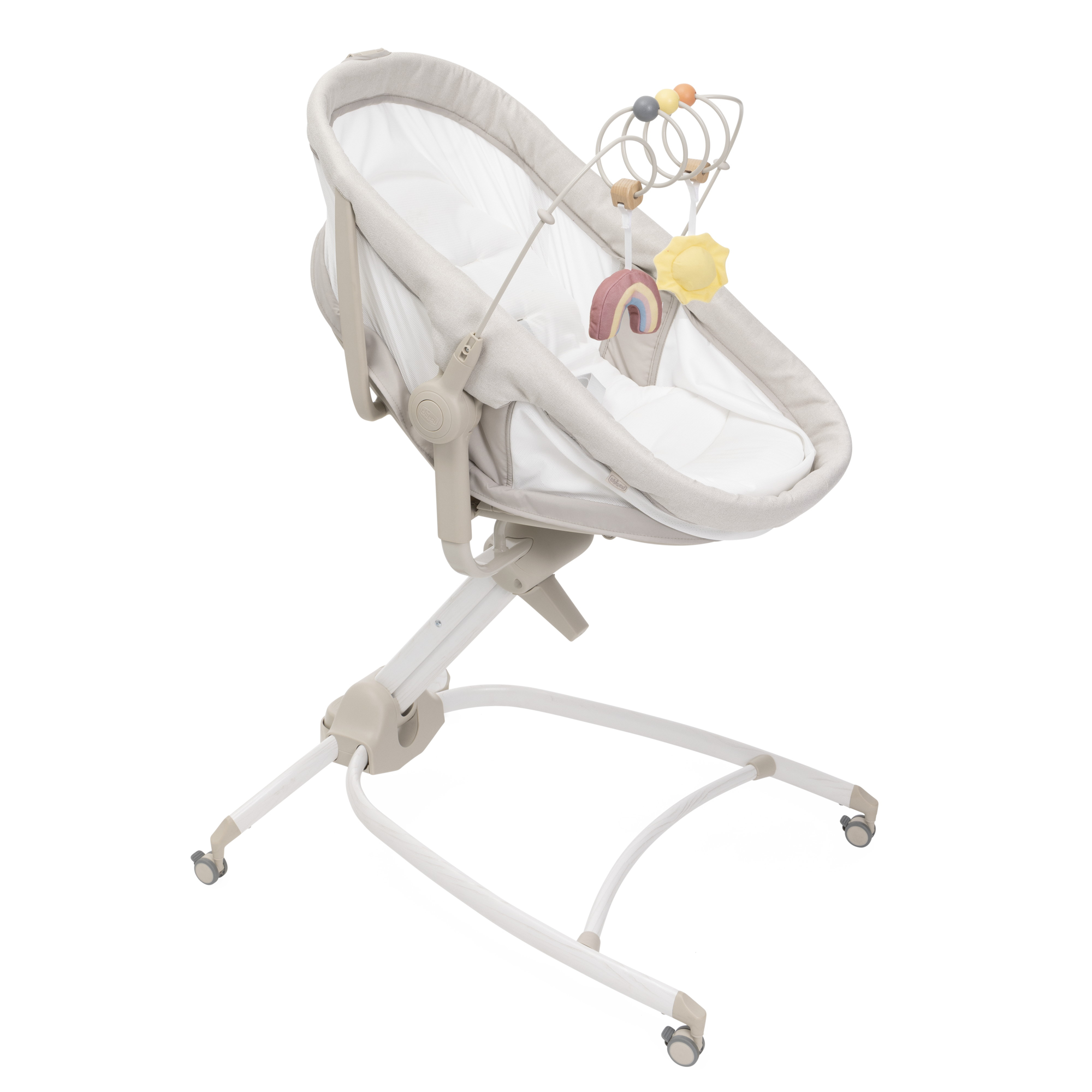 Детская кроватка Chicco Baby Hug Armonia 4в1 с рождения до 3 лет Mother Pearl овальная, без маятника (молочный) - фото 3