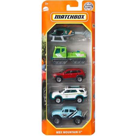 Игровой набор Matchbox MBX Mountain II 5шт 1:64 многоцветный