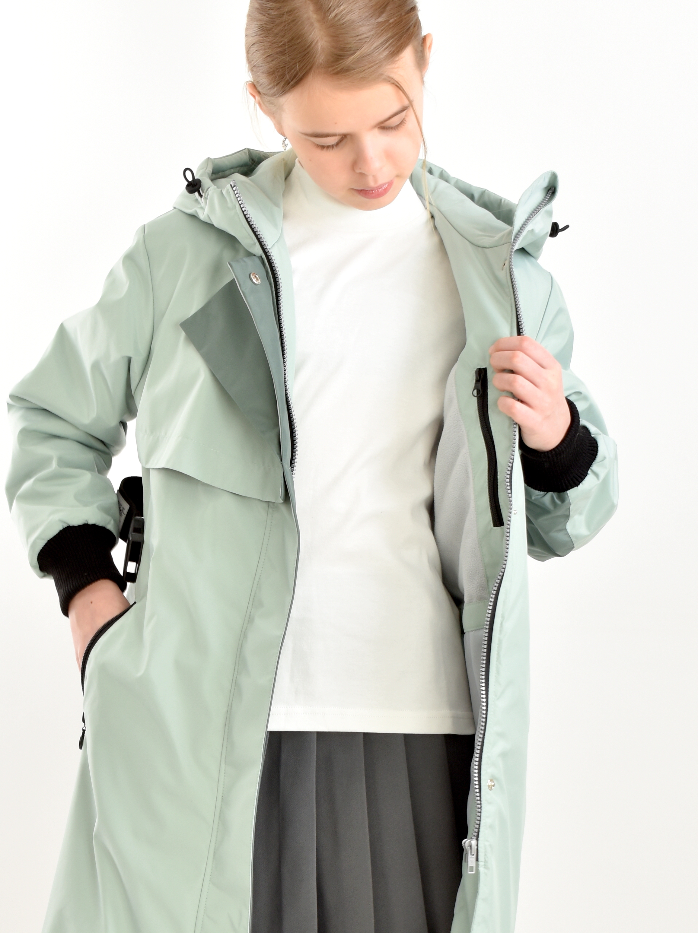 Пальто AllisZhuk 00_476/зеленый дым - фото 7