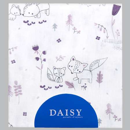 Простыня на резинке Daisy 60х120 см поплин Лисички розовые