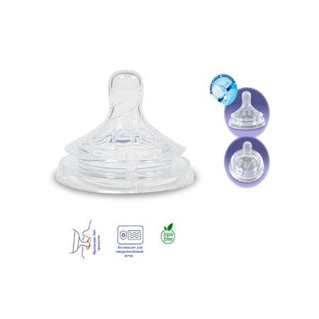 Соска Baby Land Natural силикон (быстрый поток) 2 шт.