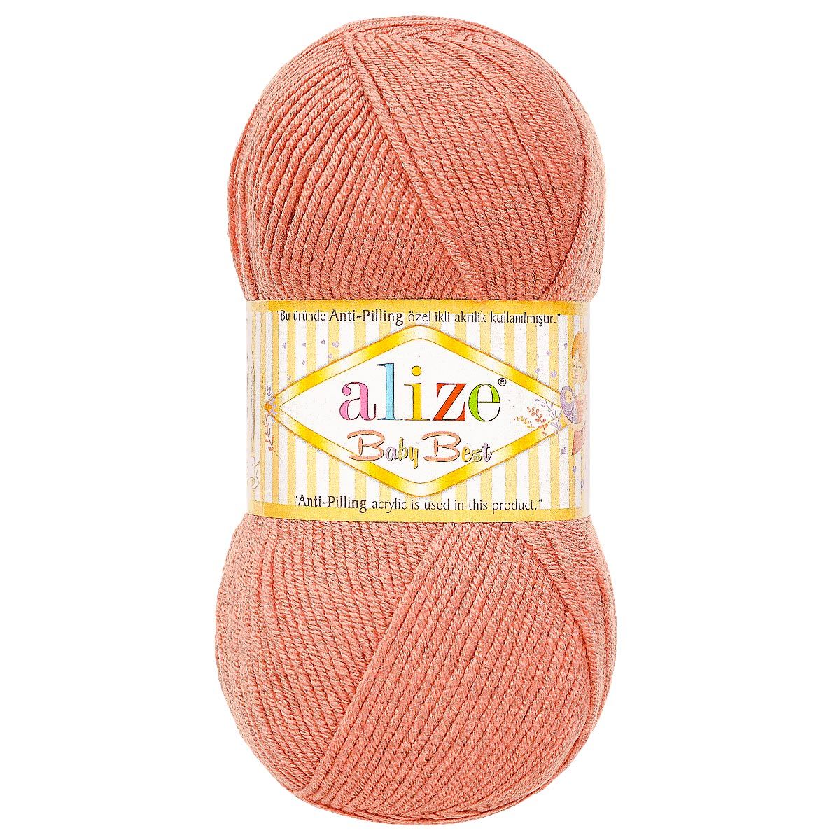 Пряжа для вязания Alize baby best бамбук акрил с эффектом антипиллинг 100 г 240 м 354 темная пудра 5 мотков - фото 4