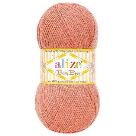 Пряжа для вязания Alize baby best бамбук акрил с эффектом антипиллинг 100 г 240 м 354 темная пудра 5 мотков