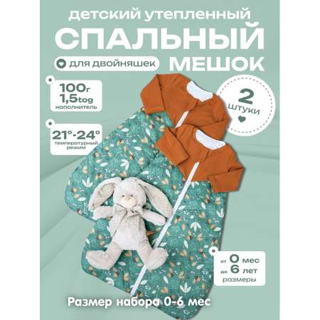 Спальный мешок для малышей Lemur Studio Двойня