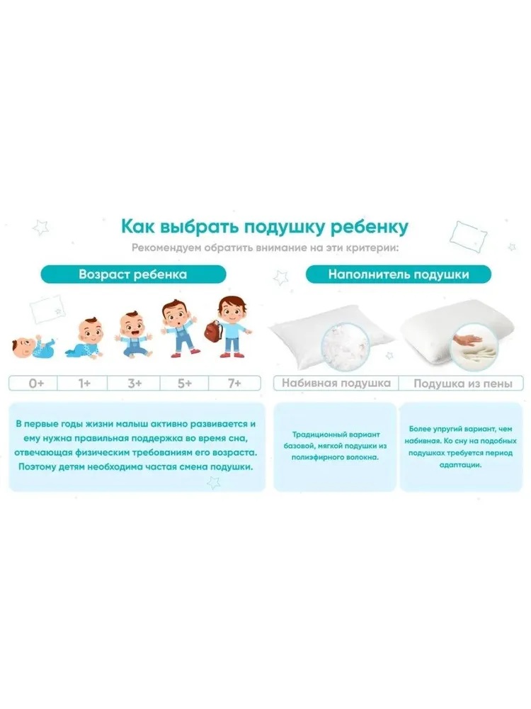 Подушка детская askona kids Baby 3+ BOY 30 x 47 см - фото 13