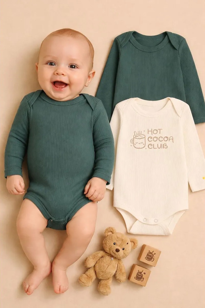 Боди 2 шт Mark Formelle (Марк Формэль) 13018-2/сливочное масло +дымчатая сосна +печать - фото 1