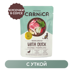 Корм для кошек Carnica 85г из утки для чувствительного пищеварения кусочки в соусе полнорационный консервированный