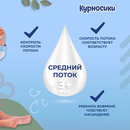 Соска Курносики силикон (средний поток) 2 шт.