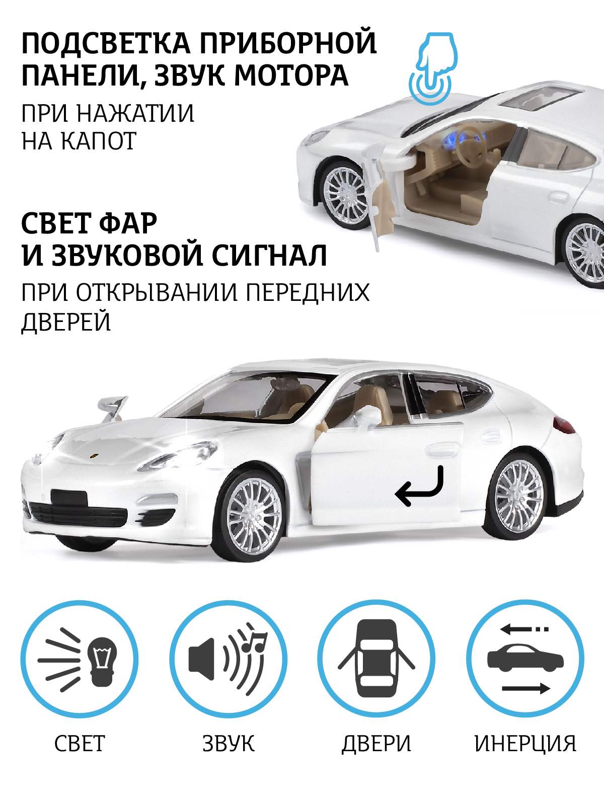 Автомобиль АВТОпанорама Porsche Panamera S 1:32 JB1251137 - фото 2