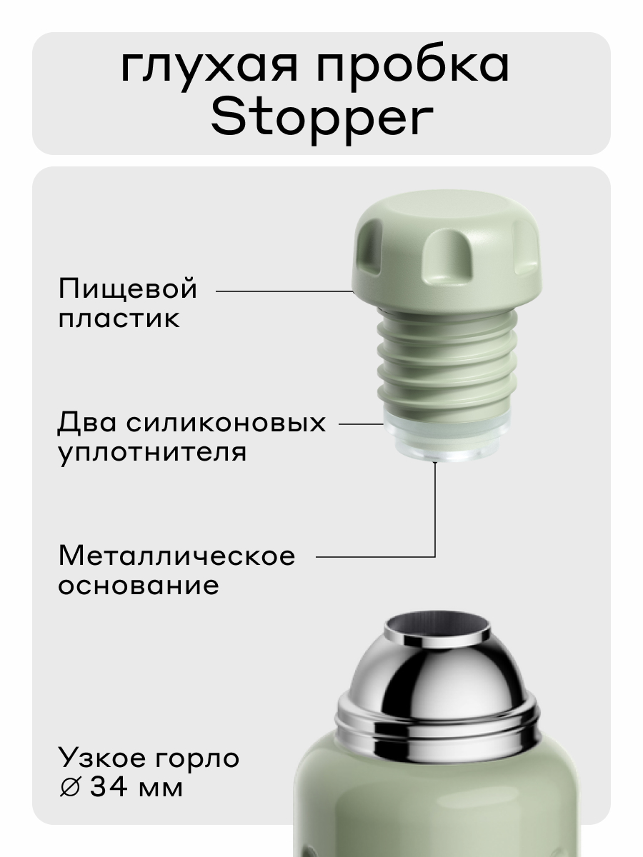 Термос 1 литр для напитков Flask Bobber оливковый - фото 2